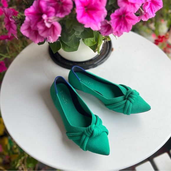 *Like New* Rothy's Knot Pointed Toe Flats in Emerald Green - Picture 3 of 8